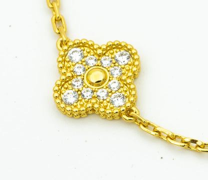 [baslovejewels]CLOVER BRACELET 5 MOTIFS GOLD DIAMOND