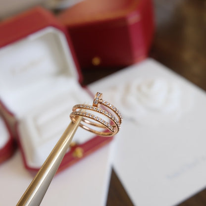 [baslovejewels]JUSTE RING 1.8MM PINK GOLD DOUBLE ROW DIAMONDS