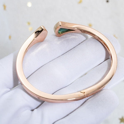 [baslovejewels]DREAM BRACELET OPEN MALACHITE PINK GOLD
