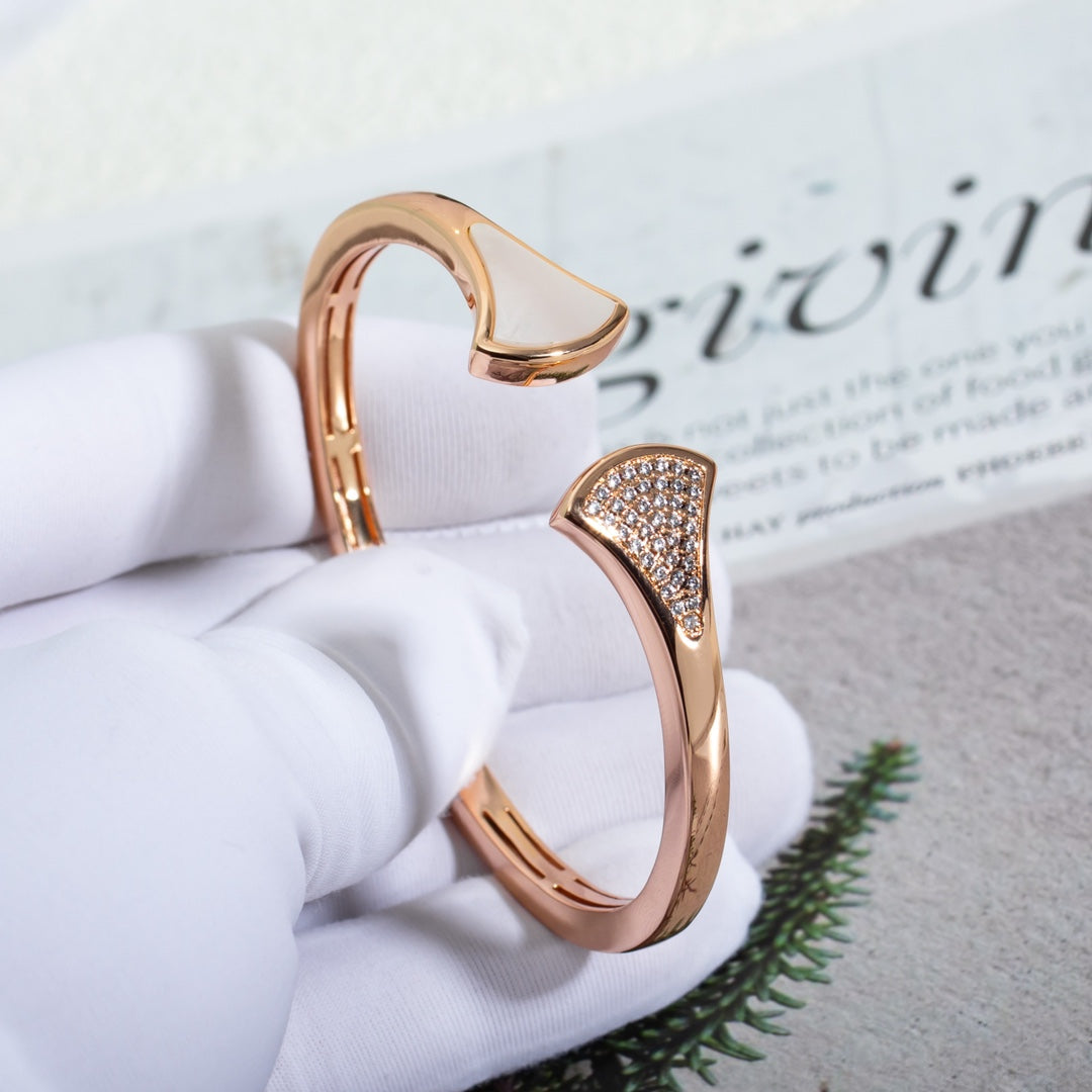 [baslovejewels]DREAM BRACELET OPEN PINK GOLD MOP DIAMOND