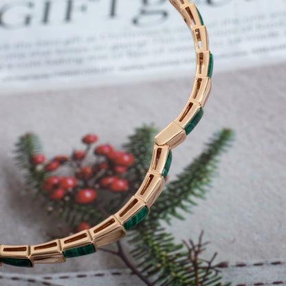[baslovejewels]SERPENTI BRACELET PINK GOLD MALACHITE