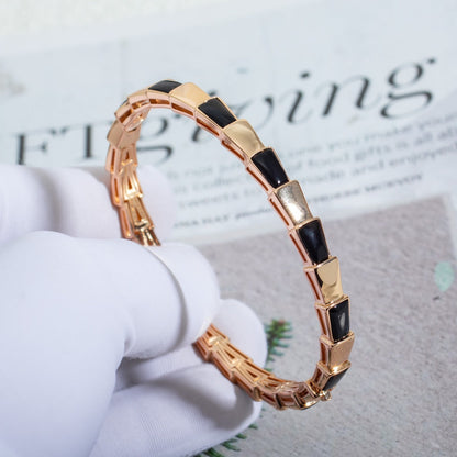 [baslovejewels]SERPENTI BRACELET PINK GOLD ONYX