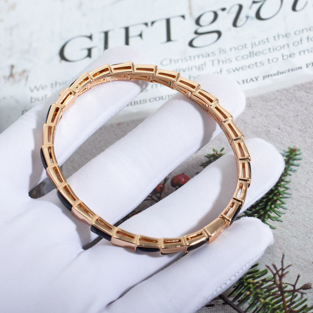 [baslovejewels]SERPENTI BRACELET PINK GOLD ONYX