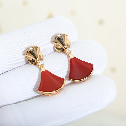 [baslovejewels]DREAM Carnelian PINK GOLD EARRINGS