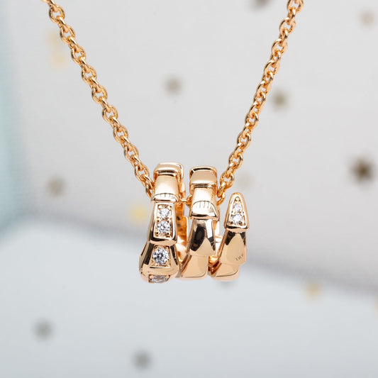 [baslovejewels]SERPENTI PINK GOLD NECKLACE DIAMOND