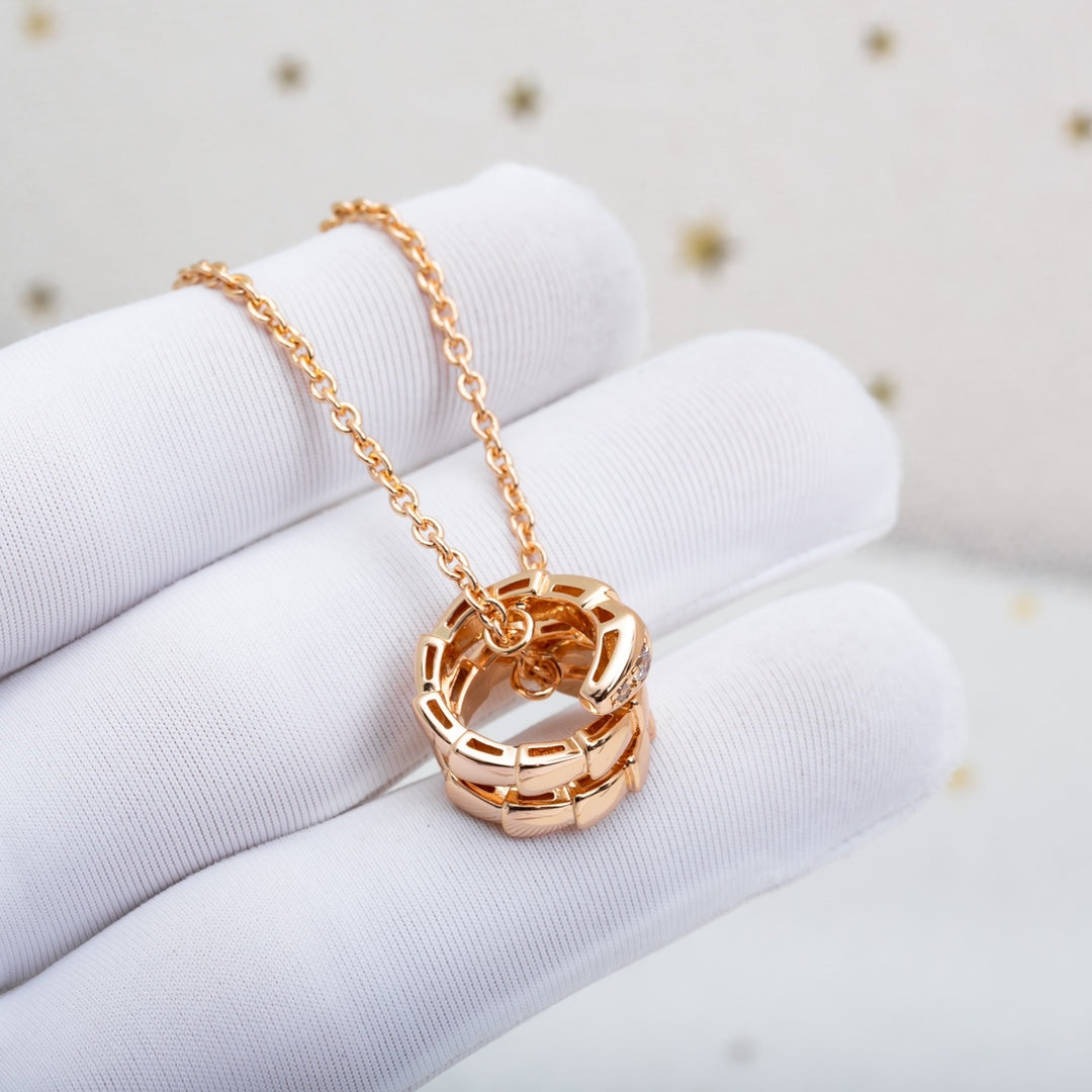 [baslovejewels]SERPENTI PINK GOLD NECKLACE DIAMOND