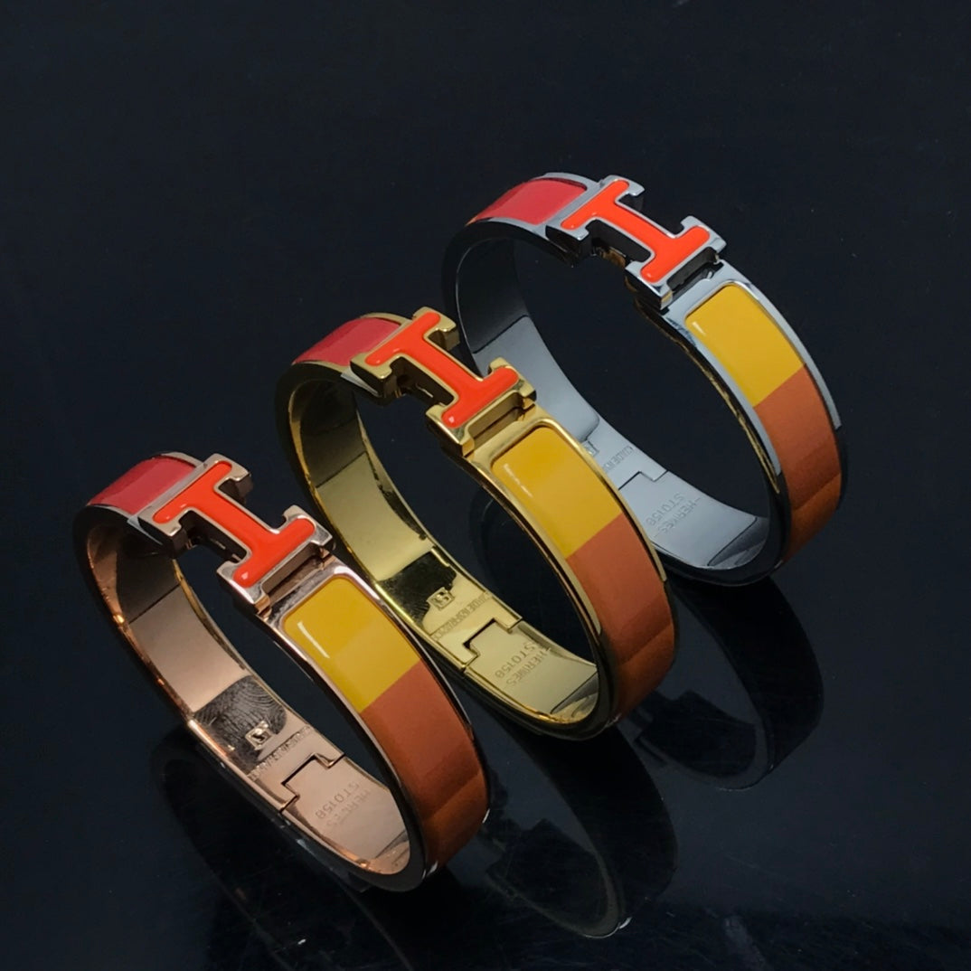 [baslovejewels]H BRACELET ORANGE RAINBOW CERAMIC