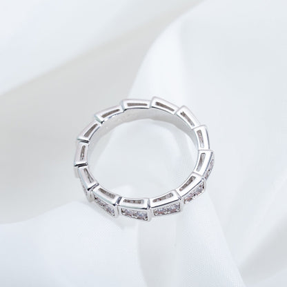 [baslovejewels]SERPENTI RING SILVER DIAMOND PAVED 3MM