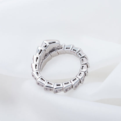 [baslovejewels]SERPENTI RING SILVER DIAMOND PAVED 4MM