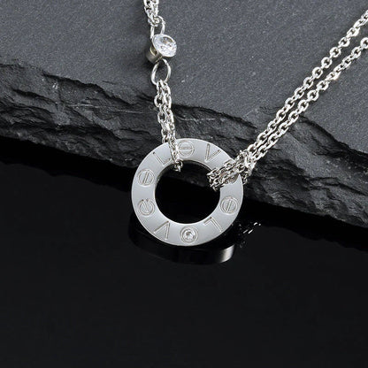 [baslovejewels]LOVE NECKLACE 16MM 2 DIAMONDS
