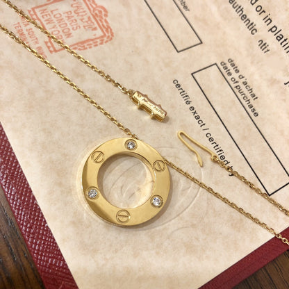 [baslovejewels]LOVE NECKLACE 16MM 3 DIAMONDS