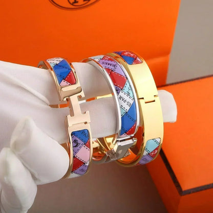 [baslovejewels]H BRACELET DOTTED BORDER 12MM