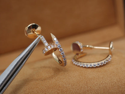 [baslovejewels]JUSTE EARRINGS 12.75MM PINK GOLD DIAMOND