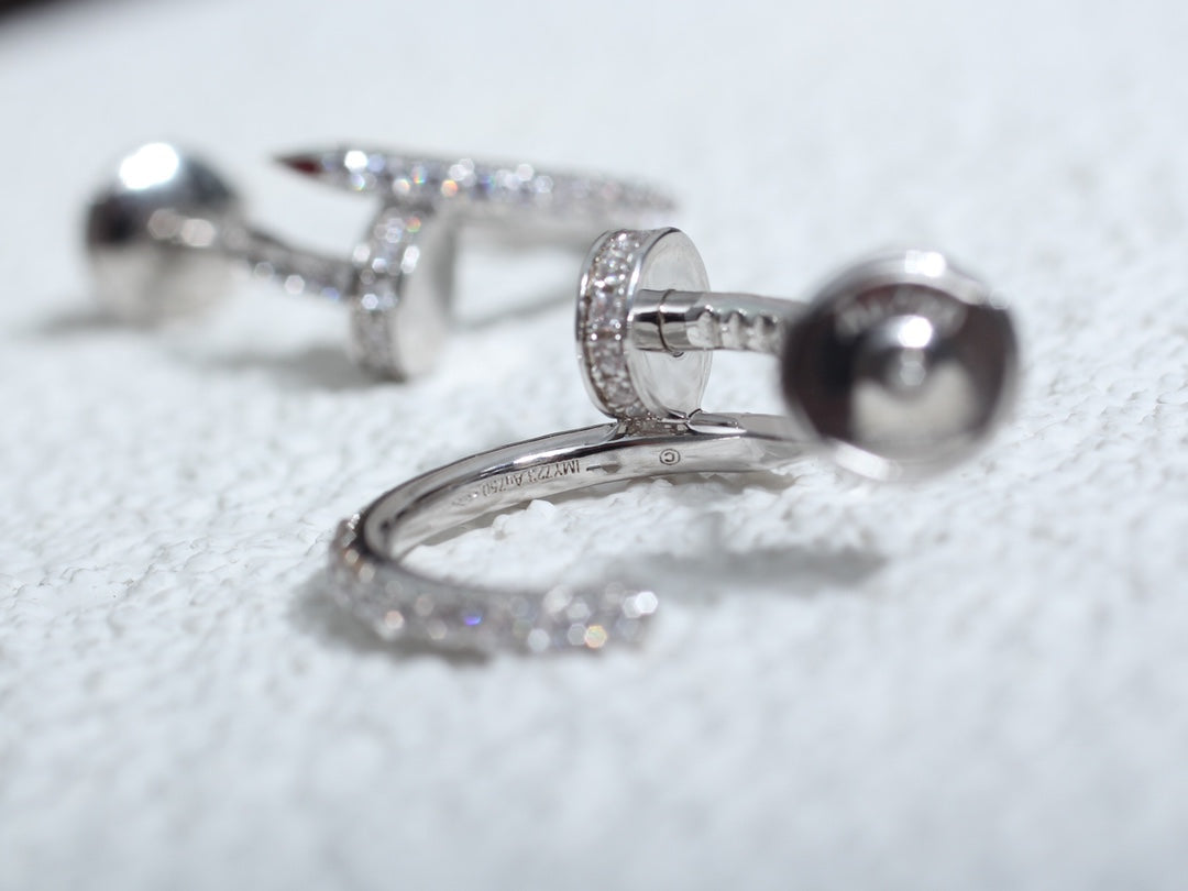 [baslovejewels]JUSTE EARRINGS 12.75MM SILVER DIAMOND