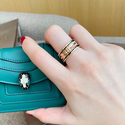 [baslovejewels]ZERO 1 PINK GOLD BLACK CERAMIC RING