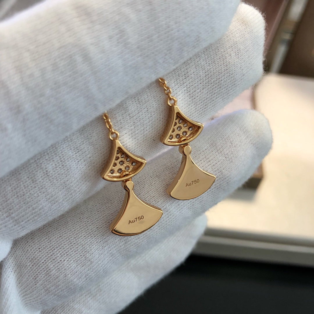 [baslovejewels]DREAM EARRINGS 3 MOTIFS DIAMOND MOP PINK GOLD