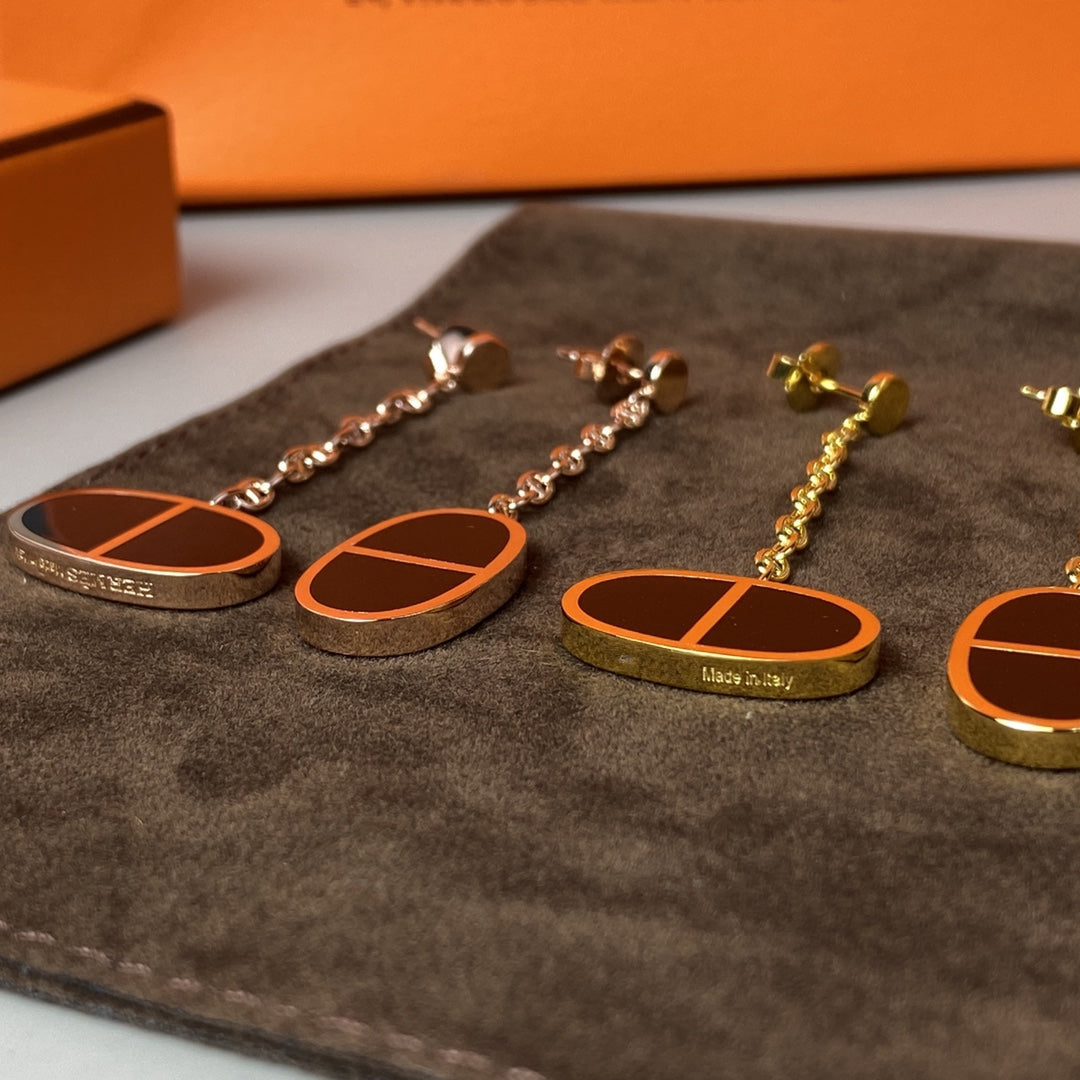 [baslovejewels]CHAINE VERSO BLACK CERAMIC EARRINGS