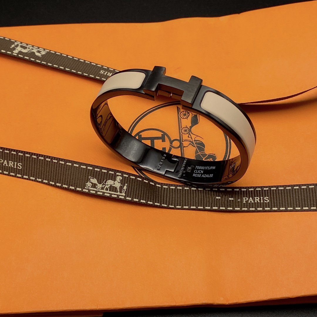 [baslovejewels]H BRACELET 12MM BLACK BEIGE CERAMIC