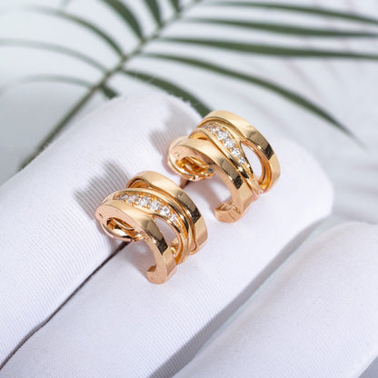 [baslovejewels]ZERO 1 PINK GOLD DIAMONDS EARRINGS