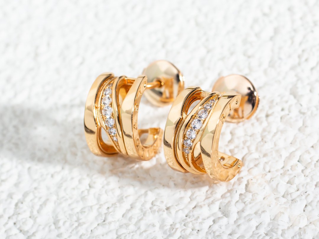 [baslovejewels]ZERO 1 PINK GOLD DIAMONDS EARRINGS