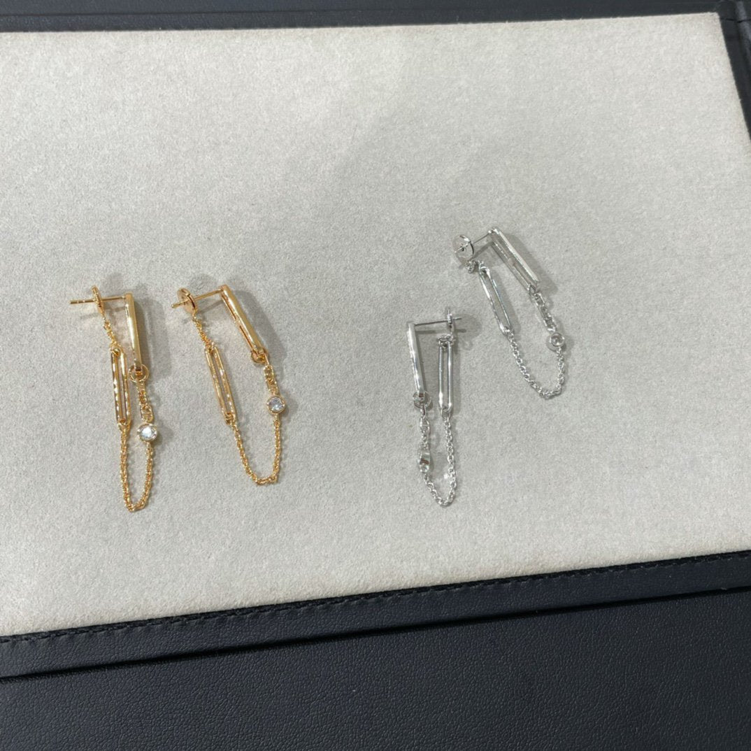 [baslovejewels]CHAINE CHAOS DIAMOND DROP EARRINGS