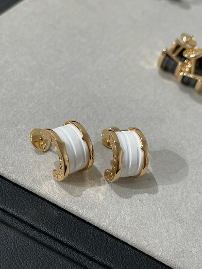 [baslovejewels]ZERO 1 PINK GOLD CERAMIC EARRINGS