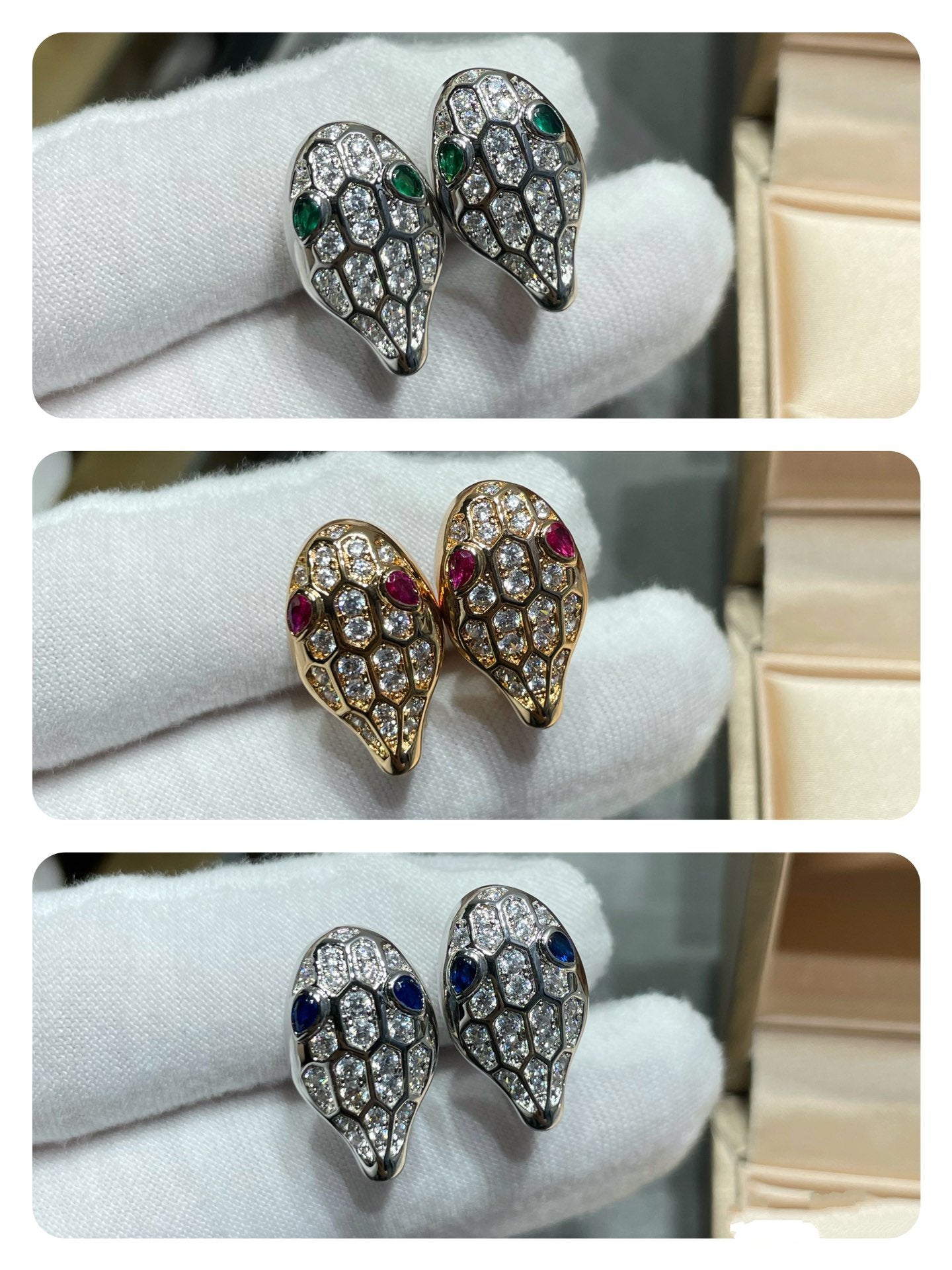 [baslovejewels]SERPENT DIAMOND STUD EARRINGS