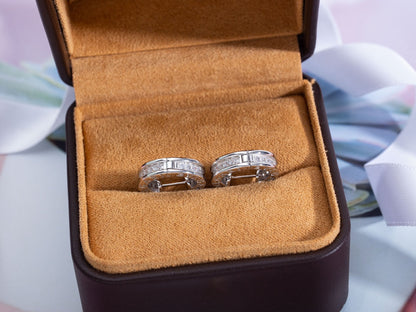 [baslovejewels]ZERO 1 MINI SILVER DIAMOND EARRINGS