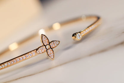 [baslovejewels]IDYLLE GOLD OPEN BRACELET DIAMOND PAVED