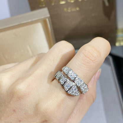 [baslovejewels]SERPENTI RING SILVER DIAMOND PAVED