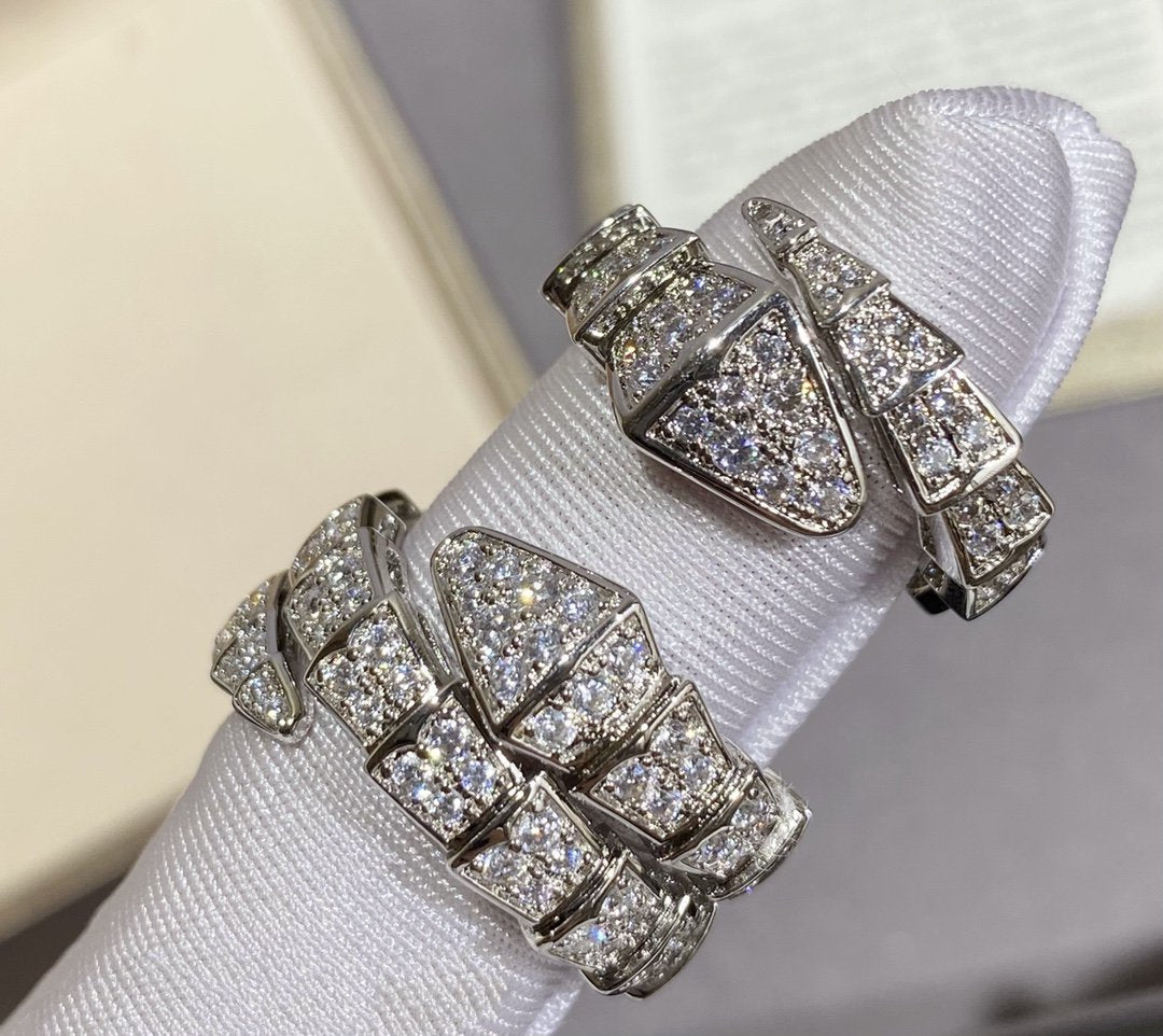 [baslovejewels]SERPENTI LARGE RING SILVER DIAMOND PAVED