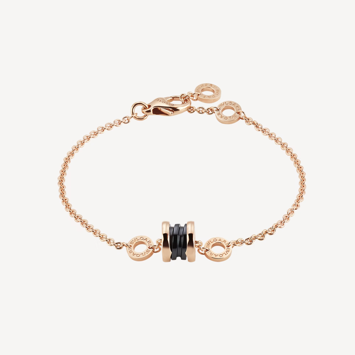 [baslovejewels]ZERO 1 SOFT PINK GOLD AND BLACK CERAMIC BRACELET