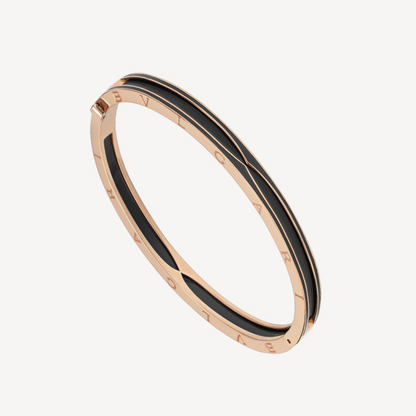 [baslovejewels]ZERO 1 PINK GOLD WITH MATTE BLACK CERAMIC BRACELET