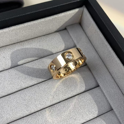 [baslovejewels]LOVE RING 5.5MM 6 DIAMONDS PINK GOLD