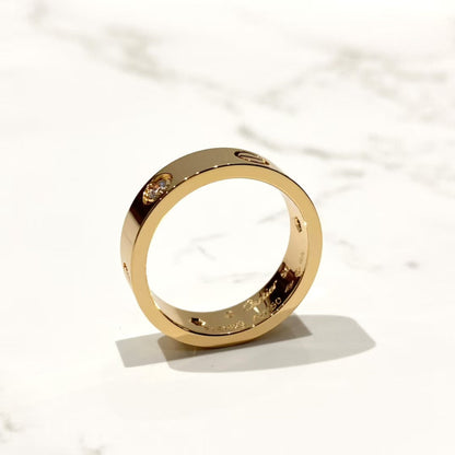 [baslovejewels]LOVE RING 5.5MM 3 DIAMONDS PINK GOLD