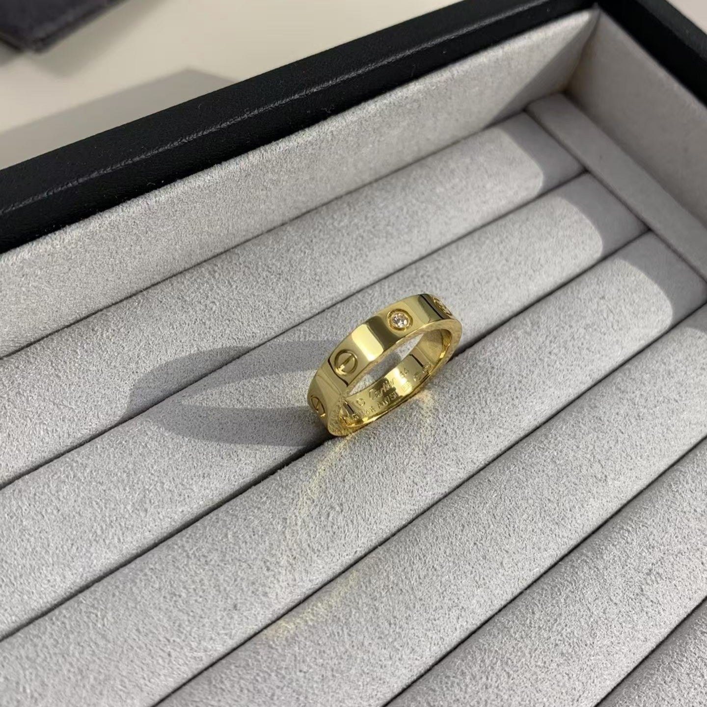 [baslovejewels]LOVE RING 4MM 1 DIAMOND GOLD