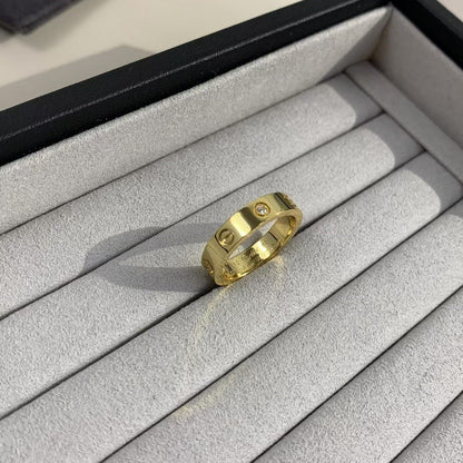 [baslovejewels]LOVE RING 4MM 1 DIAMOND GOLD