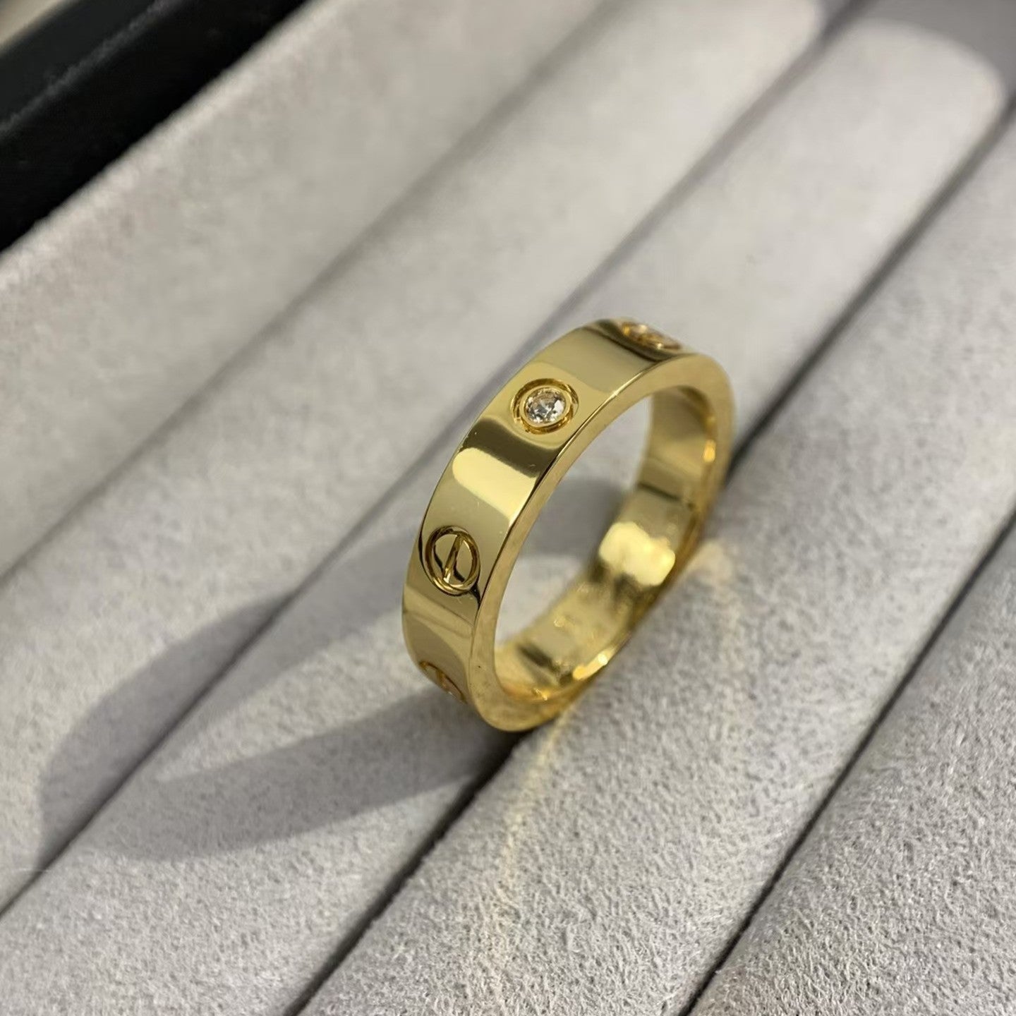 [baslovejewels]LOVE RING 4MM 1 DIAMOND GOLD