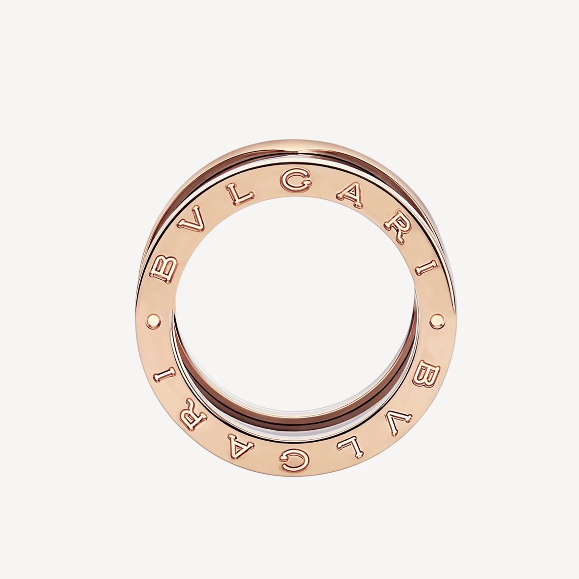 [baslovejewels]ZERO 1 FOUR-BAND LOOPS AND BLACK CERAMIC SPIRAL PINK GOLD RING