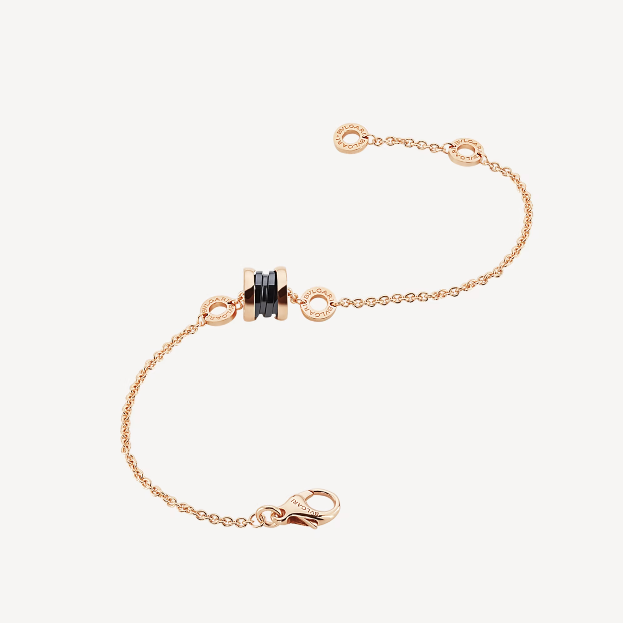 [baslovejewels]ZERO 1 SOFT PINK GOLD AND BLACK CERAMIC BRACELET