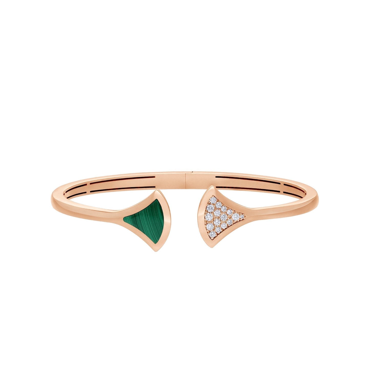 [baslovejewels]DREAM BRACELET OPEN MALACHITE PINK GOLD