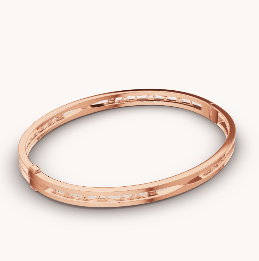 [baslovejewels]ZERO 1 SPIRAL LOGO PINK GOLD BRACELET