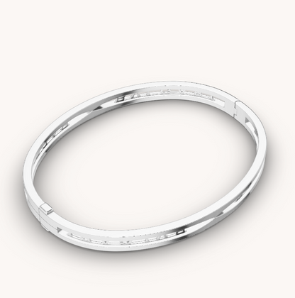 [baslovejewels]ZERO 1 SPIRAL LOGO SILVER BRACELET