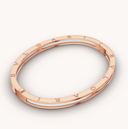 [baslovejewels]ZERO 1 PINK GOLD WITH WHITE CERAMIC BRACELET