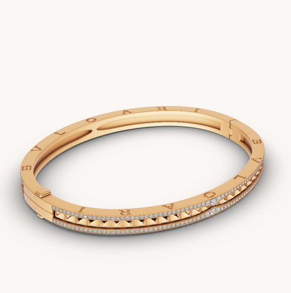[baslovejewels]ZERO 1 SPIRAL AND PAVED DIAMOND GOLD BRACELET