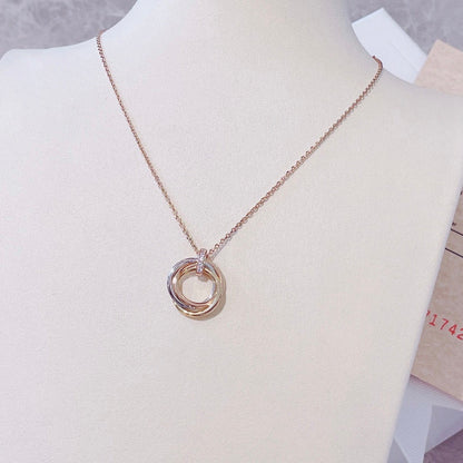 [baslovejewels]TRINITY NECKLACE GOLD  DIAMONDS