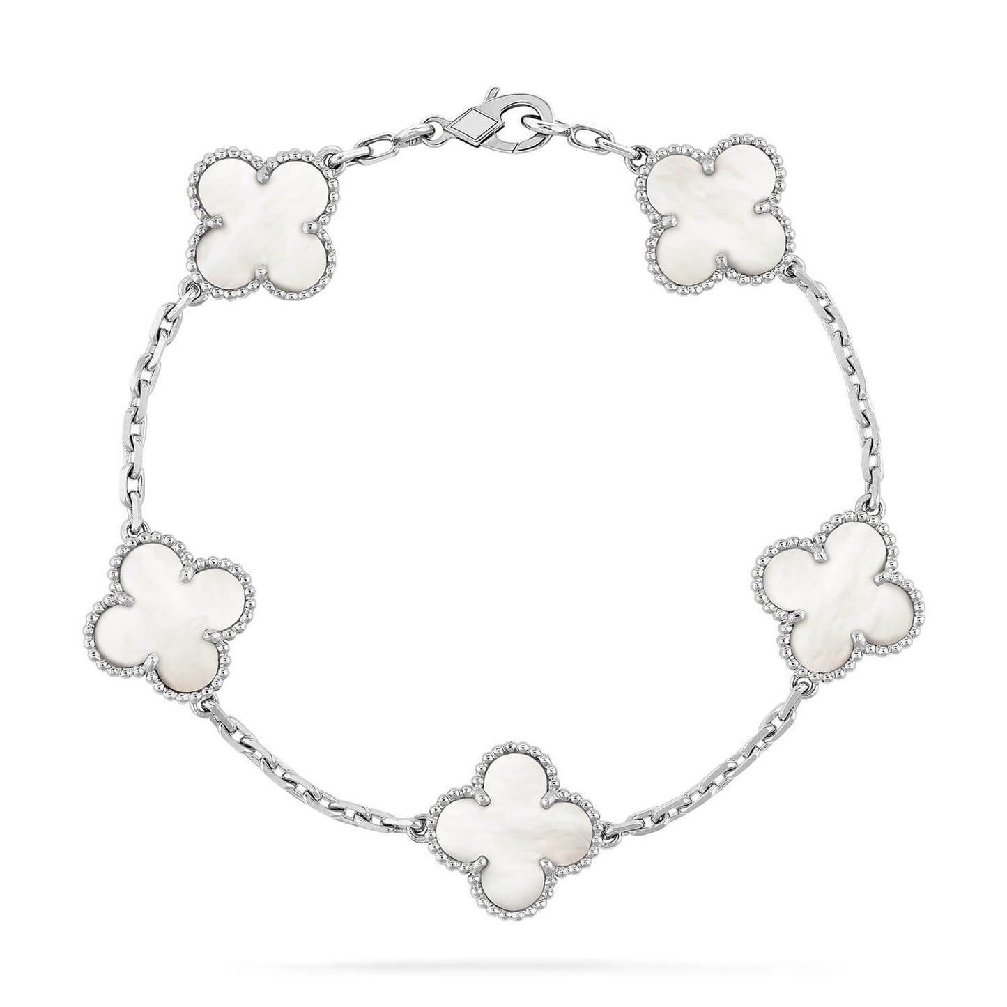 [baslovejewels]CLOVER SILVER MOP 5 MOTIF BRACELET