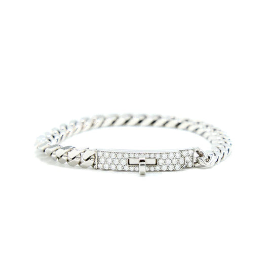 [baslovejewels]KELLY CHAIN SILVER DIAMOND BRACELET