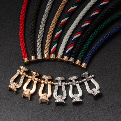 [baslovejewels]FORCE LARGE HORSESHOE HALF DIAMOND BRACELET ROSE GOLD