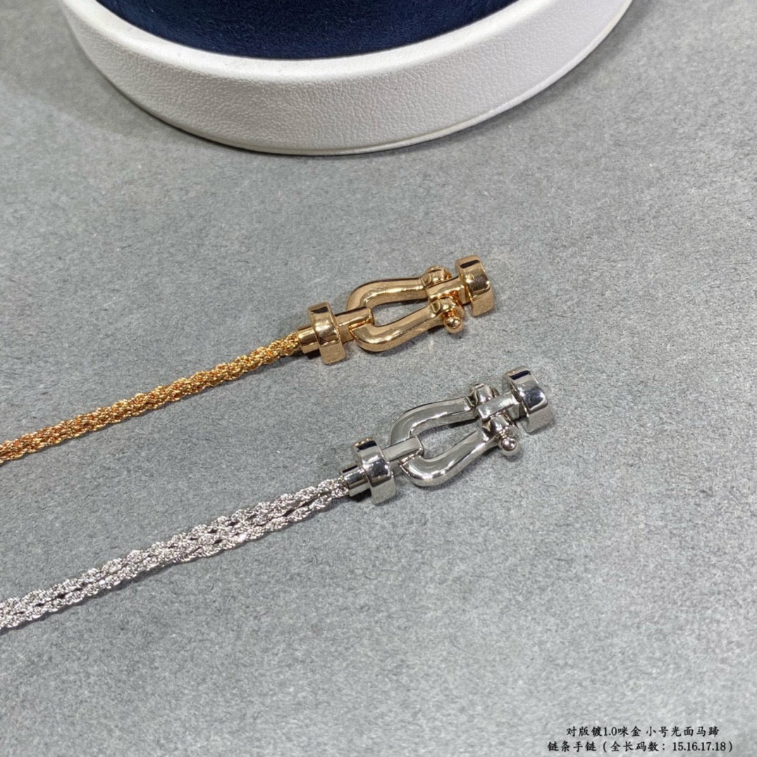 [baslovejewels]FORCE SMALL HORSESHOE  DIAMOND CHAIN ROPE BRACELET